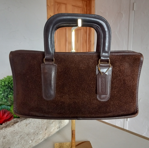 Coach Handbags - Coach Ruff-Out Suede, Mocha Zip-Top, Early 1970s